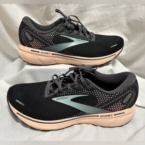 Brooks Women's Ghost 14 Running Shoes - Black, Pearl & Peach Size 10